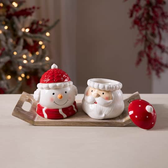 Melrose Ceramic Holiday Canister Set